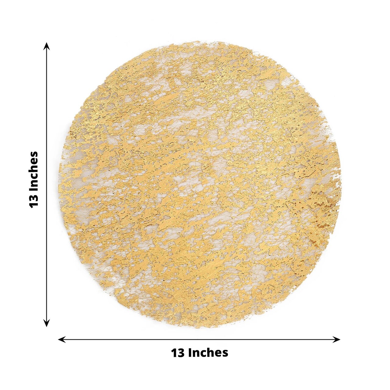 10 Metallic 13 in Round Polyester Mesh with Foil Table PLACEMATS